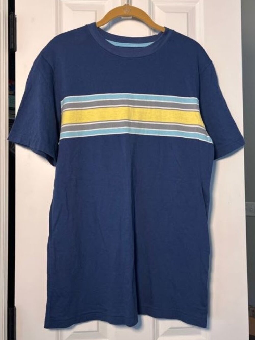 Cherokee Blue Chest Stripe Short Sleeve T-Shirt